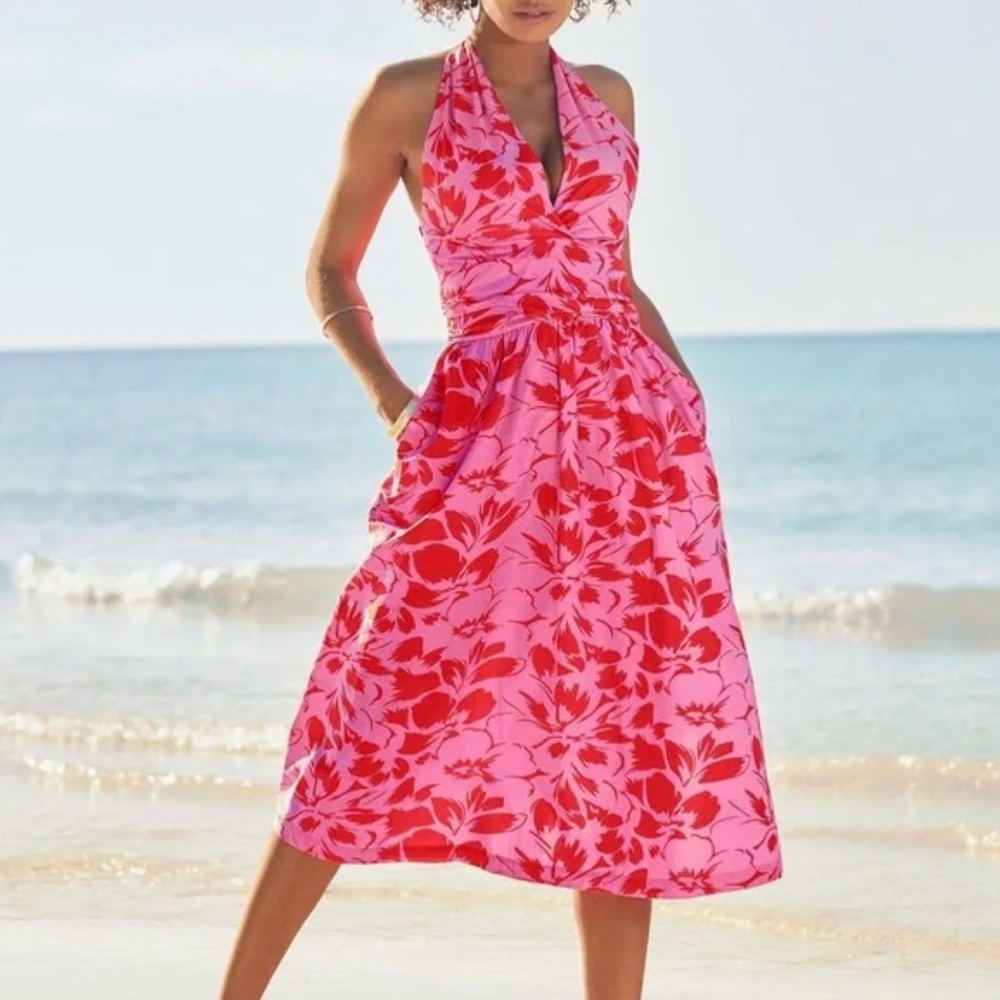 Boston Proper Cabana Floral Halter Dress | NWT 18